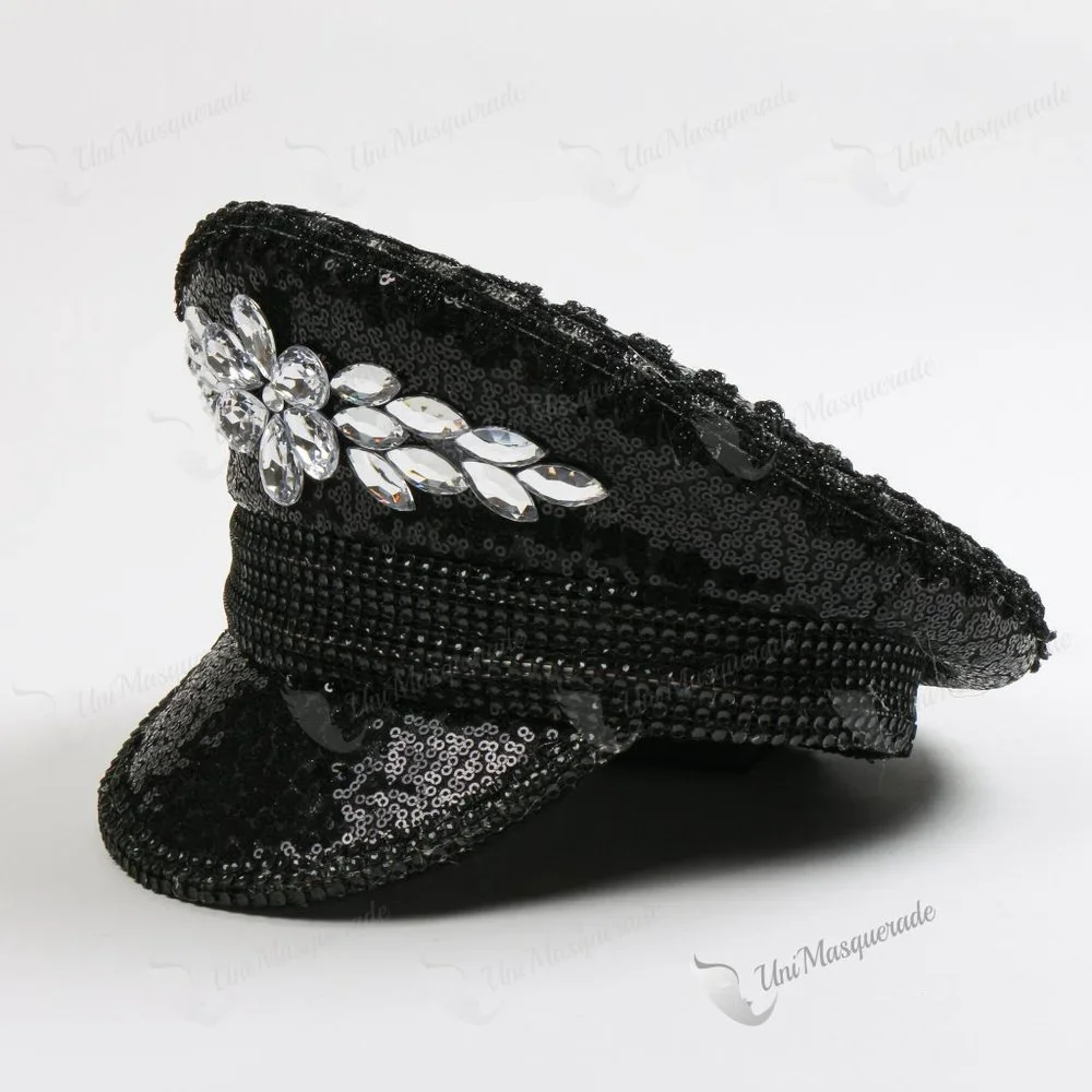 Jewelry Steampunk Black Hat Music Festival & Neon Light Captain Hat
